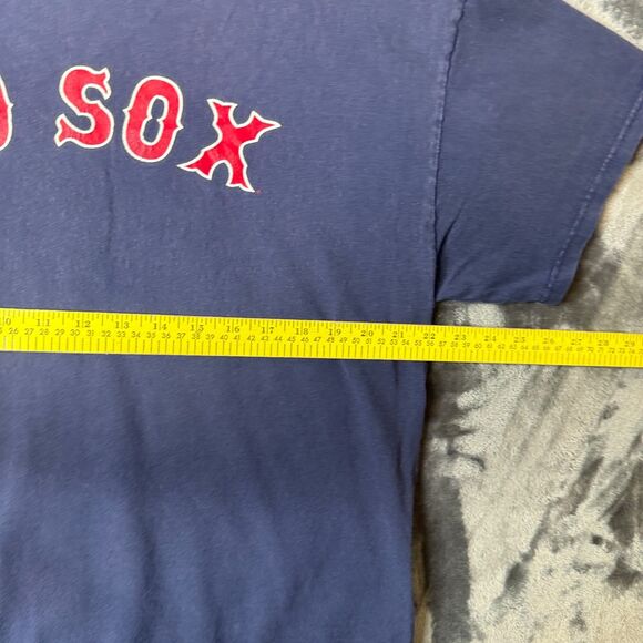 Vintage Y2K Red Sox Short Sleeve Navy Number 15 Pedroia Promo T-Shirt Large - Picture 5 of 7